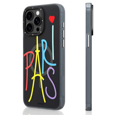 YOUNGKIT Paris Series For iPhone 15 Pro Case IMD Pattern PC+TPU Phone Cover Compatible with MagSafe