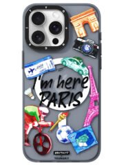 YOUNGKIT I'm Here Paris Series For iPhone 15 Pro Magnetic Case IMD Pattern PC+TPU Phone Cover As Shown by The Case Factory