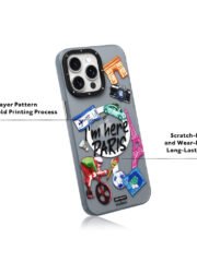 YOUNGKIT I'm Here Paris Series For iPhone 15 Pro Magnetic Case IMD Pattern PC+TPU Phone Cover by The Case Factory