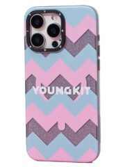 YOUNGKIT Dazzling Series For iPhone 15 Pro Max Magnetic Case Cute Pattern Hard PC Back Protective Cover Wave by The Case Factory