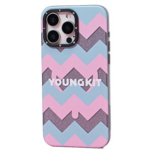 YOUNGKIT Dazzling Series For iPhone 14 Pro Magnetic Case Cute Pattern Anti-Fall PC Hard Phone Cover Wave by The Case Factory