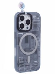 YOUNGKIT Technology Series for iPhone 16 Pro Case Compatible with MagSafe PC+TPU Matte Phone Cover IMD Pattern Black by The Case Factory