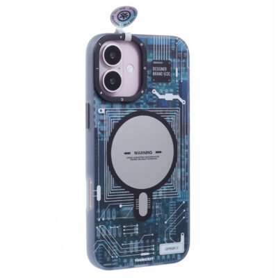 YOUNGKIT Technology Series for iPhone 16 Plus Case Compatible with MagSafe Circuit Design PC+TPU Matte Phone Cover Grey by The Case Factory