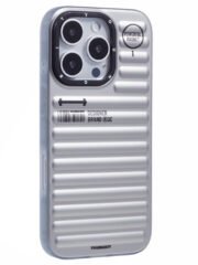 YOUNGKIT For iPhone 16 Pro Case Compatible with MagSafe Suitcase Texture IMD TPU Phone Cover Silver by The Case Factory