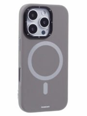 YOUNGKIT For iPhone 16 Pro Max Case Compatible with MagSafe Lens Kickstand Silicone Phone Cover Grey by The Case Factory