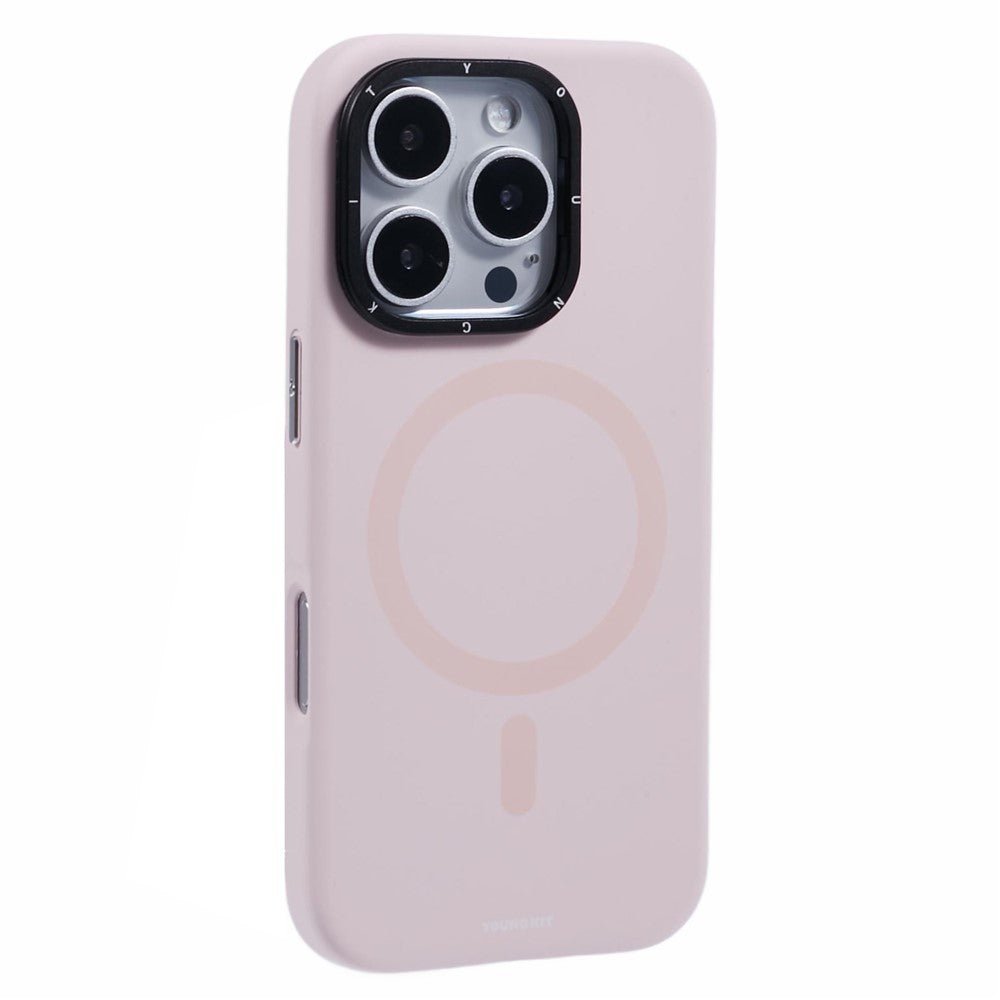 YOUNGKIT For iPhone 16 Pro Max Case Compatible with MagSafe Lens Kickstand Silicone Phone Cover Light Pink by The Case Factory