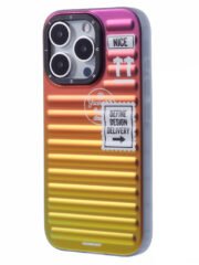 YOUNGKIT For iPhone 16 Pro Max Case Suitcase Style TPU + Aluminium Alloy Laser Gradient Phone Cover Purple Red Yellow by The Case Factory