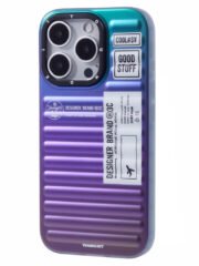 YOUNGKIT For iPhone 16 Pro Max Case Suitcase Style TPU + Aluminium Alloy Laser Gradient Phone Cover Green Blue Purple by The Case Factory
