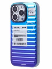 YOUNGKIT For iPhone 16 Pro Max Case Suitcase Style TPU + Aluminium Alloy Laser Gradient Phone Cover Dark Green Dark Blue Purple by The Case Factory