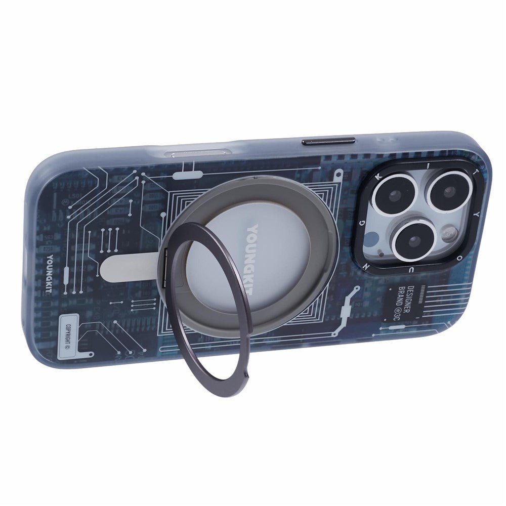 YOUNGKIT Technology Series for iPhone 16 Pro Max Case Magnetic Kickstand IMD PC+TPU Phone Cover by The Case Factory