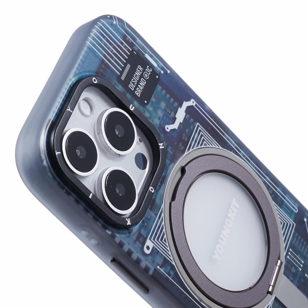 YOUNGKIT Technology Series for iPhone 16 Pro Max Case Magnetic Kickstand IMD PC+TPU Phone Cover by The Case Factory