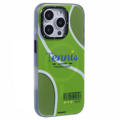 YOUNGKIT Sports Series for iPhone 16 Pro Case Compatible with MagSafe IMD TPU Shockproof Cover Tennis by The Case Factory