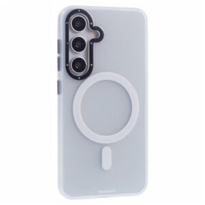YOUNGKIT For Samsung Galaxy S25 Matte Magnetic Case PET TPU Shockproof Phone Cover White by The Case Factory