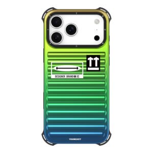 YOUNGKIT For iPhone 17 Pro Case Suitcase Style TPU + Aluminium Alloy Laser Gradient Phone Cover by The Case Factory