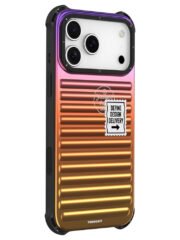 YOUNGKIT For iPhone 17 Pro Max Case Suitcase Style TPU + Aluminium Alloy Laser Gradient Phone Cover Purple Red Yellow by The Case Factory