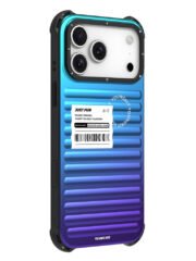YOUNGKIT For iPhone 17 Pro Max Case Suitcase Style TPU + Aluminium Alloy Laser Gradient Phone Cover Dark Green Dark Blue Purple by The Case Factory