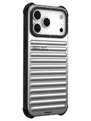 YOUNGKIT For iPhone 17 Pro Case Compatible with MagSafe Suitcase Texture IMD TPU Phone Cover Silver by The Case Factory