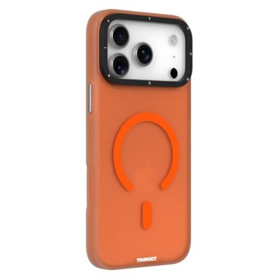 YOUNGKIT For iPhone 17 Pro Max Matte Case Compatible with MagSafe PET TPU Phone Cover Orange by The Case Factory