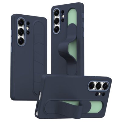 For Samsung Galaxy S24 Ultra Case Customizable Smart Key Control Wristband Kickstand PC + Silicone Phone Cover
