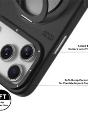 YOUNGKIT For iPhone 17 Pro Max Case Rotating Kickstand Shockproof TPU + PU Leather Phone Back Cover by The Case Factory