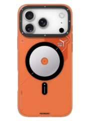 YOUNGKIT For iPhone 17 Pro Max Case Compatible with MagSafe Unique Disc Design TPU + PC Phone Back Cover Orange by The Case Factory