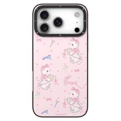 YOUNGKIT Cute Moments Series For iPhone 17 Pro Max Magnetic Case IMD Shockproof TPU Phone Back Cover Pink Sugar Kitten by The Case Factory