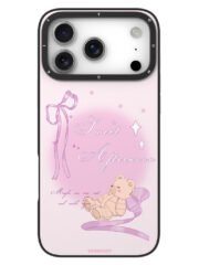 YOUNGKIT Cute Moments Series For iPhone 17 Pro Max Magnetic Case IMD Shockproof TPU Phone Back Cover Violet Bear by The Case Factory