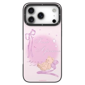 YOUNGKIT Cute Moments Series For iPhone 17 Pro Magnetic Case IMD Shockproof TPU Phone Back Cover Violet Bear by The Case Factory