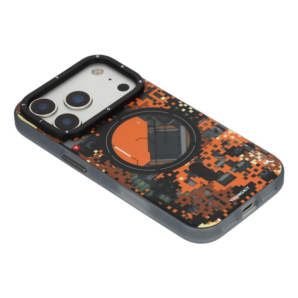 YOUNGKIT For iPhone 17 Pro Magnetic Case Pixel Camouflage 2.0 Shockproof TPU PC Phone Back Cover by The Case Factory