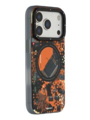 YOUNGKIT For iPhone 17 Pro Max Magnetic Case Pixel Camouflage 2.0 Shockproof TPU PC Phone Back Cover Orange by The Case Factory