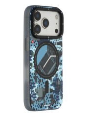 YOUNGKIT For iPhone 17 Pro Max Magnetic Case Pixel Camouflage 2.0 Shockproof TPU PC Phone Back Cover Blue by The Case Factory