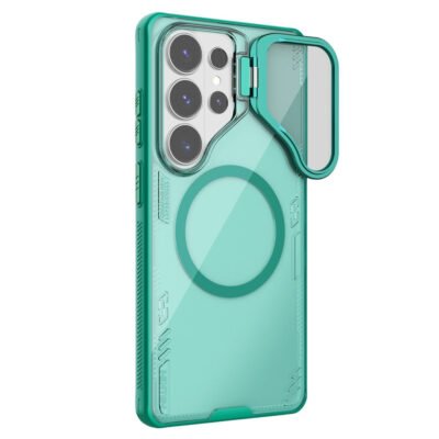 NILLKIN Iceblade CamProp For Samsung Galaxy S26 Ultra Magnetic Case Clear Lens Lid Kickstand PC-TPU Shockproof Phone Cover