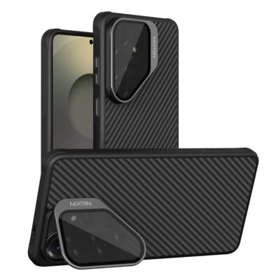 NILLKIN For Samsung Galaxy S26 Ultra Magnetic Case TPU-Aramid Fiber Lens Cover Kickstand Shockproof Phone Cover