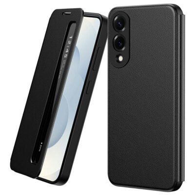 For Samsung Galaxy S25 Edge Case Smart View Window Leather Phone Cover