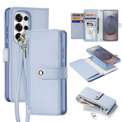 DUX DUCIS Lawa Series For Samsung Galaxy S26 Ultra Case Detachable Magnetic Cowhide Leather Cover Zipper Wallet