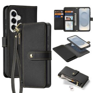 DUX DUCIS Lawa Series For Samsung Galaxy S26 Case Detachable Magnetic Cowhide Leather Cover Zipper Wallet