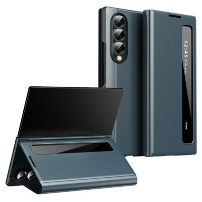 For Samsung Galaxy Z Fold4 5G Case Smart View Window Leather Phone Cover