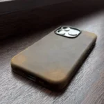 Premium Scars Crazy Horse Genuine Cowhide Leather iPhone Case | Compatible with MagSafe (Blue) photo review