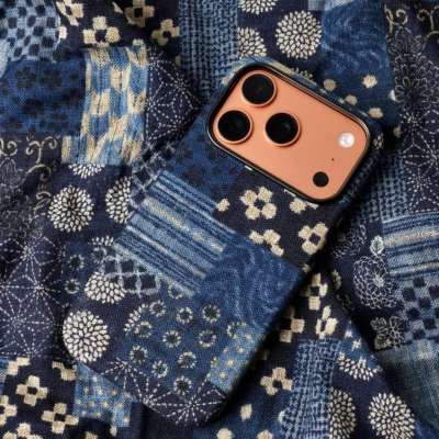 Japanese Sevenberry Cotton Fabric Retro iPhone Case | Compatible with MagSafe