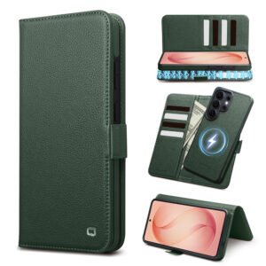 QIALINO For Samsung Galaxy S26 Ultra Wallet Case Premium Genuine Leather Detachable Magnetic Flip Phone Cover