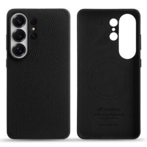 MELKCO For Samsung Galaxy S26 Ultra Case Full-Wrap Genuine Bovine Leather Magnetic Phone Cover