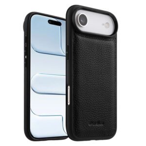 MELKCO For iPhone Air Case Genuine Bovine Leather Shockproof Silicone Frame Phone Cover