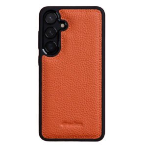 MELKCO For Samsung Galaxy S26+ Case Genuine Bovine Leather Shockproof Silicone Frame Phone Cover