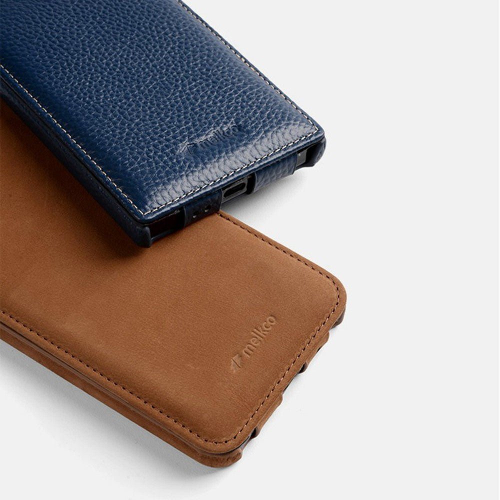 MELKCO For Samsung Galaxy S26+ Case Genuine Cowhide Leather Magnetic Vertical Flip Phone Cover - Image 4