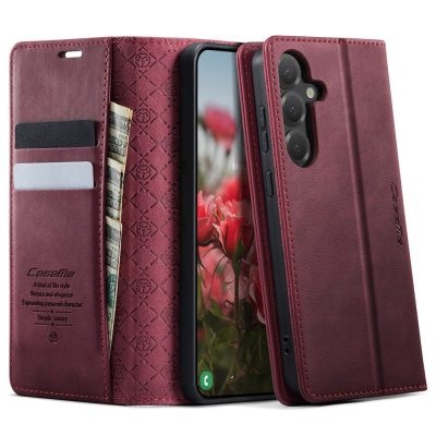 CASEME For Samsung Galaxy S25 / Galaxy S24 Case RFID Blocking Wallet Calf Texture Vegan Leather Flip Cover