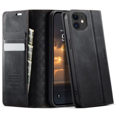CASEME For iPhone 12 Mini Case RFID Blocking Wallet Calf Texture Vegan Leather Flip Cover