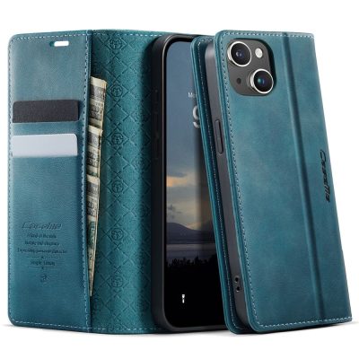 CASEME For iPhone 13 Mini Case RFID Blocking Wallet Calf Texture Vegan Leather Flip Cover