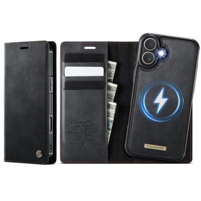 CASEME For iPhone 16 Plus Case 2-in-1 Detachable Wallet Vegan Leather Flip Cover – Compatible with MagSafe