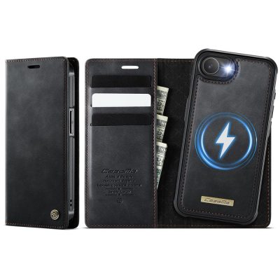 CASEME For iPhone 17e / iPhone 16e Case 2-in-1 Detachable Wallet Vegan Leather Flip Cover – Compatible with MagSafe
