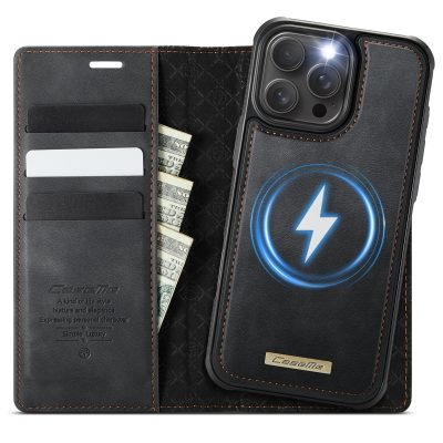 CASEME For iPhone 15 Pro Case 2-in-1 Detachable Wallet Vegan Leather Flip Cover – Compatible with MagSafe